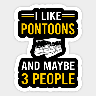 3 People Pontoon Pontooning Sticker